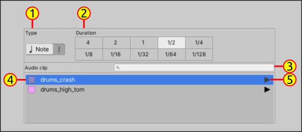 General description of the elements of the Note Settings